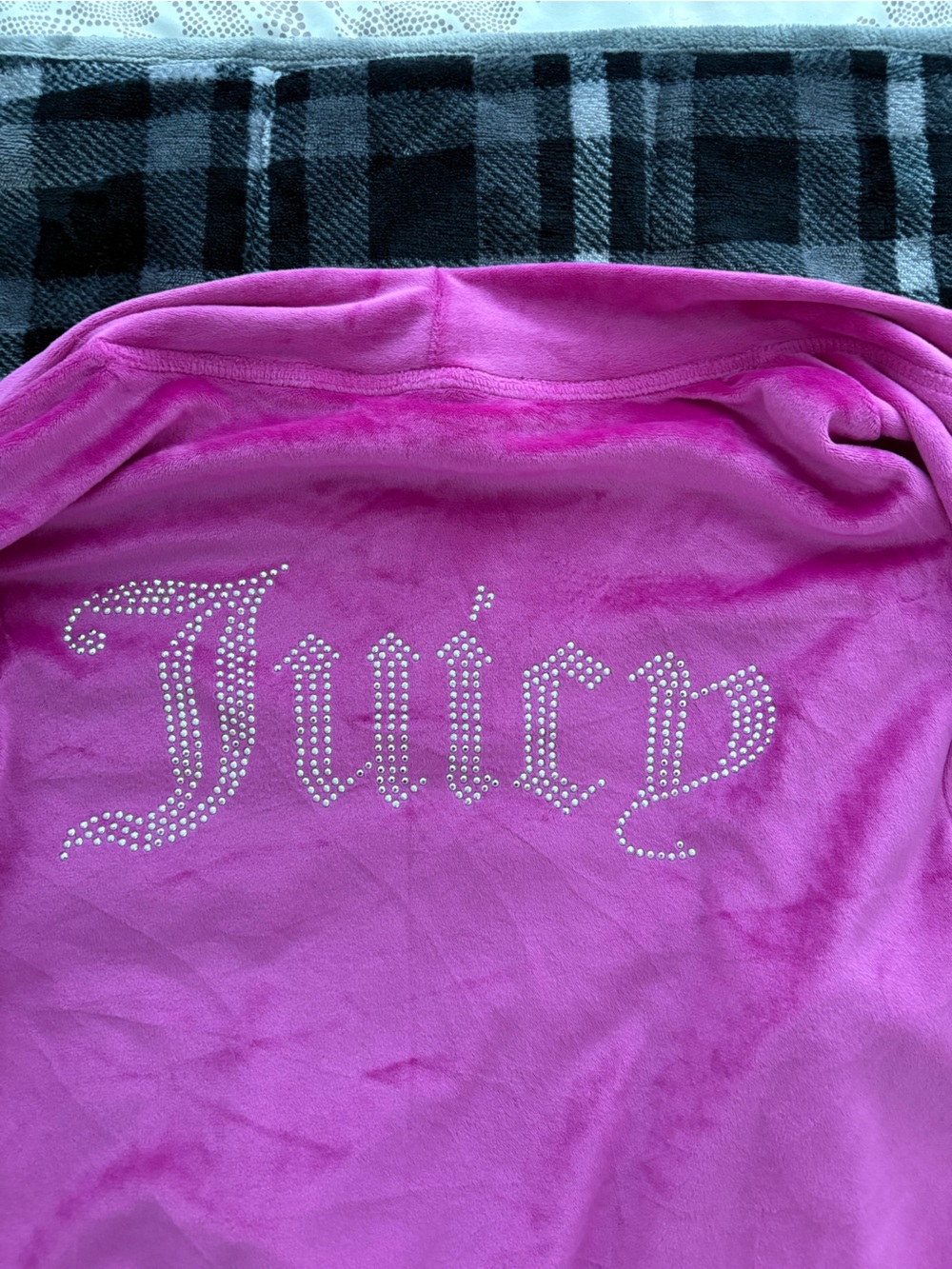 Juice Coutoure Rhinestone Script Velour Robe
